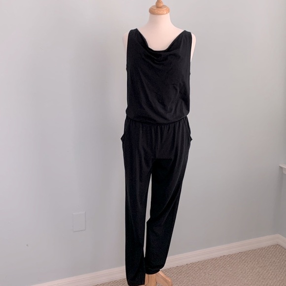Garnet Hill Drape-neck Easy Knit Jumpsuit - Picture 2 of 12